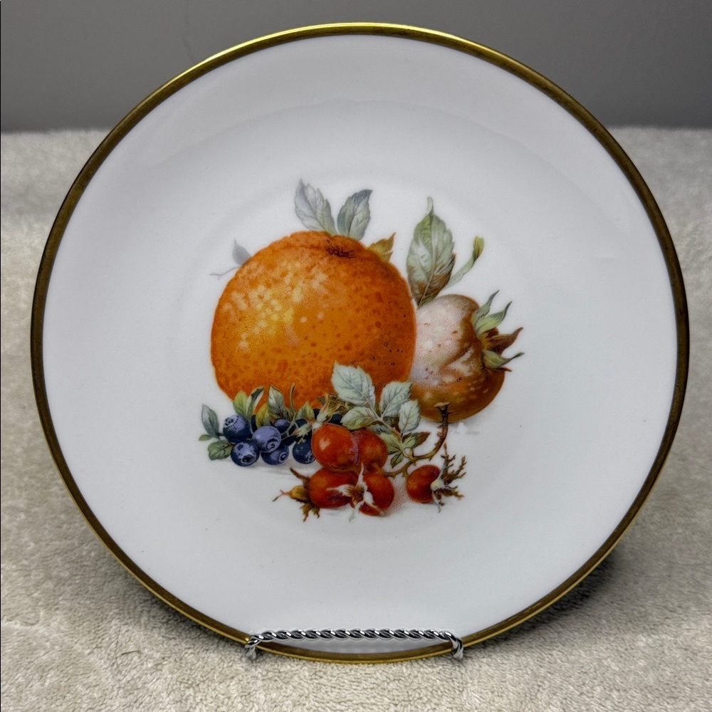Vintage Eschenbach Bavaria Fruit Accent Plate, Gold Rim (1940s) [C]